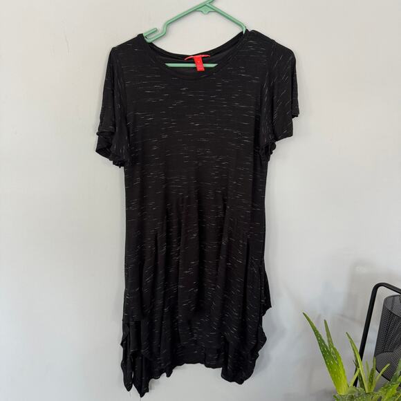 Chelsea & Violet Black Space Dye Short Sleeve Dress Size Medium Rayon Polyester - Picture 1 of 10